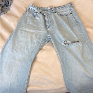 Abercrombie & Fitch Blue Boyfriend Jeans Distressed